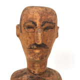 Brilliantly Hinged Old Carved Folk Art Man