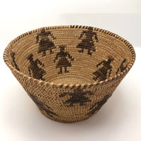 Antique Papago / Pima Figurative Basket with Women and Dogs