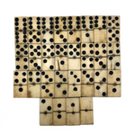 Bone and Ebony Dominoes with Brass Spinners - Complete Double Six Set