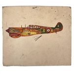 Excellent Vintage Kid Drawing of WWII “Shark” Fighter Plane