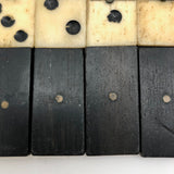 Bone and Ebony Dominoes with Brass Spinners - Complete Double Six Set