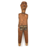 Brilliantly Hinged Old Carved Folk Art Man