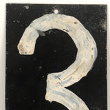 White on Black Double-sided, Hand-painted Scorekeeping Numbers - A Pair