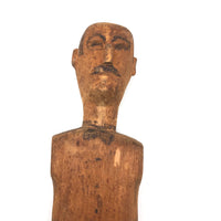 Brilliantly Hinged Old Carved Folk Art Man