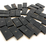 Bone and Ebony Dominoes with Brass Spinners - Complete Double Six Set