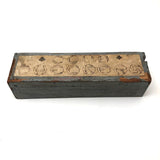 Fabulous Old Handmade "Club Checkers" Box, with Checkers