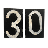 White on Black Double-sided, Hand-painted Scorekeeping Numbers - A Pair