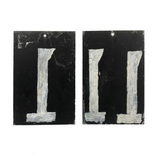 White on Black Double-sided, Hand-painted Scorekeeping Numbers - A Pair
