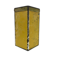 Super Satisfying Old Yellow Painted Tin Box