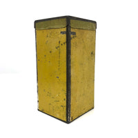 Super Satisfying Old Yellow Painted Tin Box