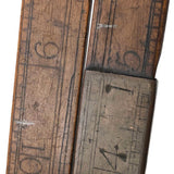 Special Antique Boxwood 24 Inch Carpenter's Rule with Engraved Copper Mend