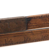 Special Antique Boxwood 24 Inch Carpenter's Rule with Engraved Copper Mend