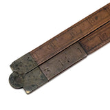 Special Antique Boxwood 24 Inch Carpenter's Rule with Engraved Copper Mend