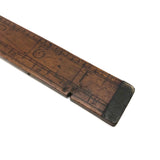 Special Antique Boxwood 24 Inch Carpenter's Rule with Engraved Copper Mend