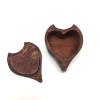 Beautiful Antique Carved Heart Shaped Box, Ex. "Smitty" Axtell Collection