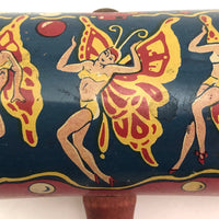 Kirchhof Vintage Tin Litho Noisemaker with Winged Women
