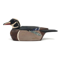 Vintage Folk Art Wood Duck Signed H. Sloan, Maine