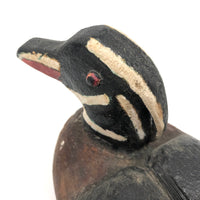 Vintage Folk Art Wood Duck Signed H. Sloan, Maine