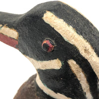 Vintage Folk Art Wood Duck Signed H. Sloan, Maine