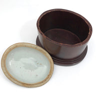 Chinese Export Canton Blue and White Porcelain Oval Lidded Box