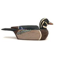 Vintage Folk Art Wood Duck Signed H. Sloan, Maine