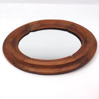 Great Old Wooden Porthole Style Handmade Hanging Mirror