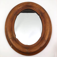 Great Old Wooden Porthole Style Handmade Hanging Mirror