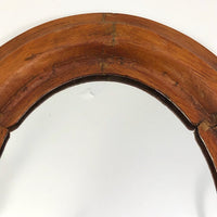 Great Old Wooden Porthole Style Handmade Hanging Mirror