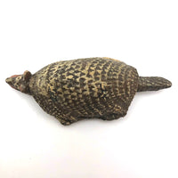 Fabulous Old Mexican Clay Hand-painted Bobble Head Armadillo