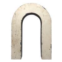 Creamy White Painted Vintage Metal Channel Letter "U"