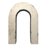Creamy White Painted Vintage Metal Channel Letter "U"