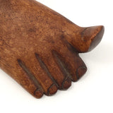 Carved Wooden Foot Shaped Ashtray with Copper Insert