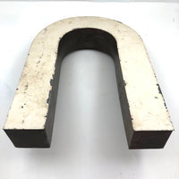 Creamy White Painted Vintage Metal Channel Letter "U"