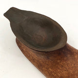 Carved Wooden Foot Shaped Ashtray with Copper Insert