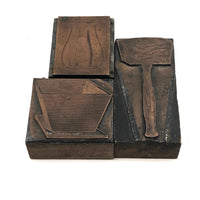 Set of Three Old Copper Printers Blocks from Sears Catalog or Similar