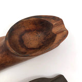 Carved Wooden Foot Shaped Ashtray with Copper Insert