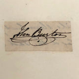 John Burton 1830 Pen and Ink Skeleton in Floating Coffin Drawing, "Come O'er the Sea"