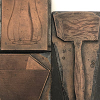 Set of Three Old Copper Printers Blocks from Sears Catalog or Similar