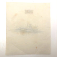 John Burton 1830 Pen and Ink Skeleton in Floating Coffin Drawing, "Come O'er the Sea"