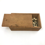 Bone and Ebony Dominoes with Brass Spinners - Complete Double Six Set