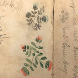 Grace’s 1880 Speller with Flowers Drawings and Handwritten Messages