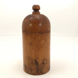 Antique Cylindrical Wooden Box with Rounded Lid