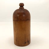 Antique Cylindrical Wooden Box with Rounded Lid