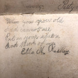 Grace’s 1880 Speller with Flowers Drawings and Handwritten Messages