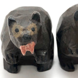 Carved, Painted and Signed Charming Wooden Beavers!