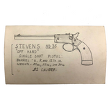 Set of 21 Graphite Drawings of Hand Guns on Card Catalog Index Cards