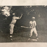 Batter and Catcher, Antique Baseball Real Photo Postcard