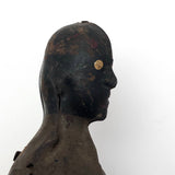 Rare Antique Black Americana Tin Toy Porter Pushing Wheelbarrow