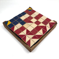 Great Old Color Cubes Set of 49 Blocks with Handmade Cigar Box Holder
