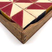 Great Old Color Cubes Set of 49 Blocks with Handmade Cigar Box Holder